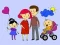 Jeu Livre de coloriage Famille Heureuse en ligne