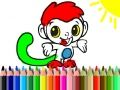 Jeu Retour à l'école : Coloriation de singe en ligne