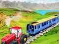 Jeu Tracteur enchaîné remorquant un train en ligne Jeu Tracteur enchaîné remorquant un train en ligne