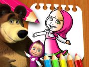 Jeu Livre de coloriage Masha et Michka en ligne
