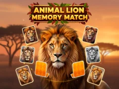 Jeu Match de mémoire de lion animal en ligne