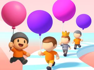 Jeu Les héros du ballon courent et se lèvent en ligne