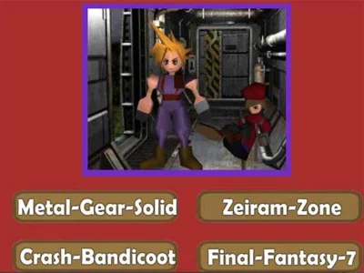 Jeu Quiz nostalgique sur Playstation1 en ligne