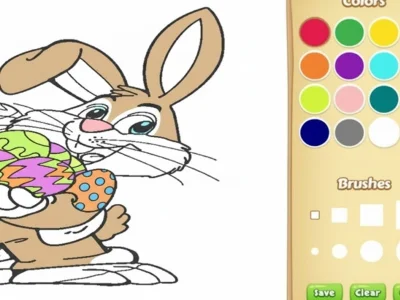 Jeu Pâques de coloriage de lapin pour enfants en ligne