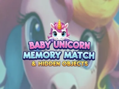 Jeu Match de mémoire et objets cachés pour bébé licorne en ligne