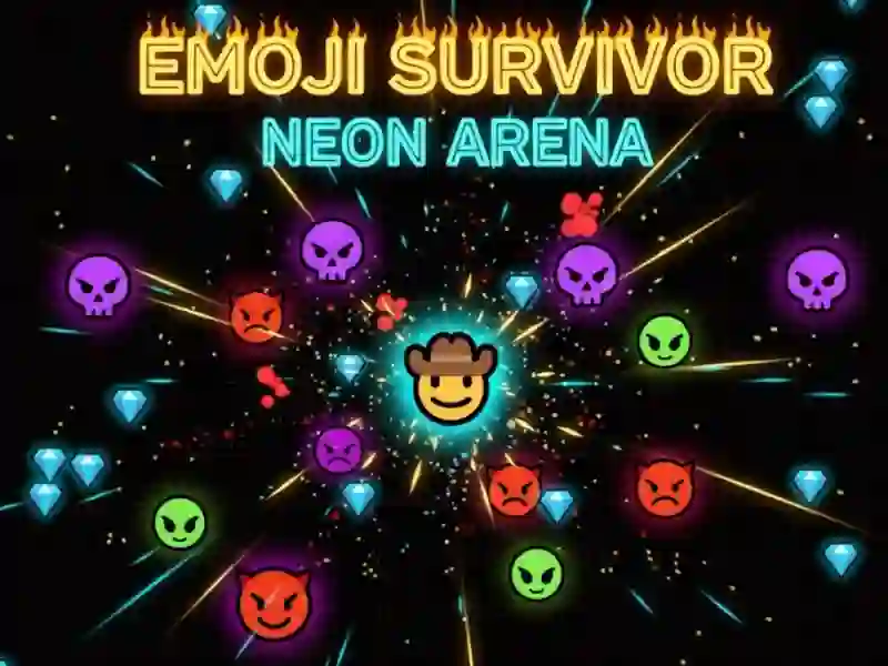 Jeu Emoji Survivant — Neon Arena en ligne