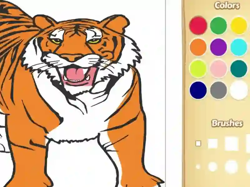 Jeu Livre de coloriage tigre en ligne