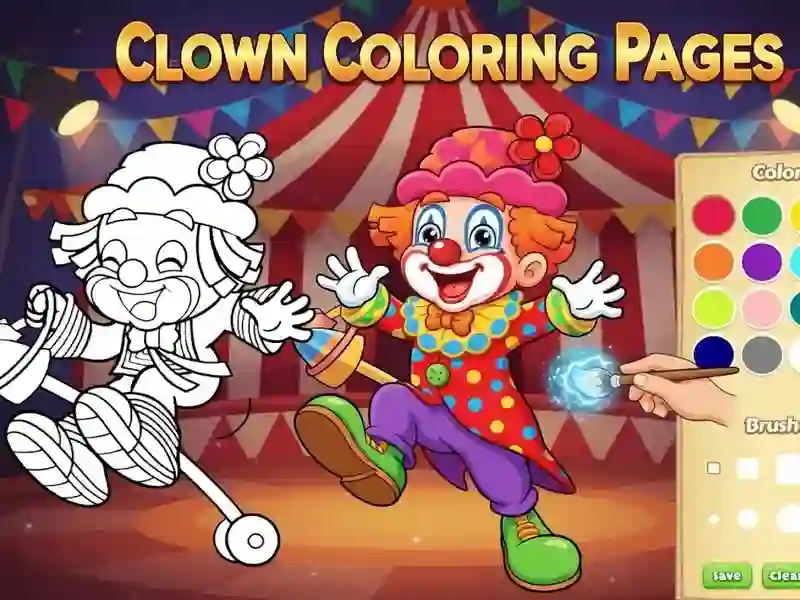 Jeu Coloriages de clowns en ligne
