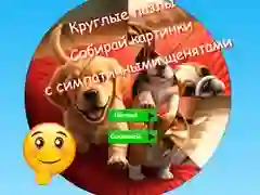 Jeu Casse-tête rond : collectionnez des images avec des chiots mignons en ligne Jeu Casse-tête rond : collectionnez des images avec des chiots mignons en ligne