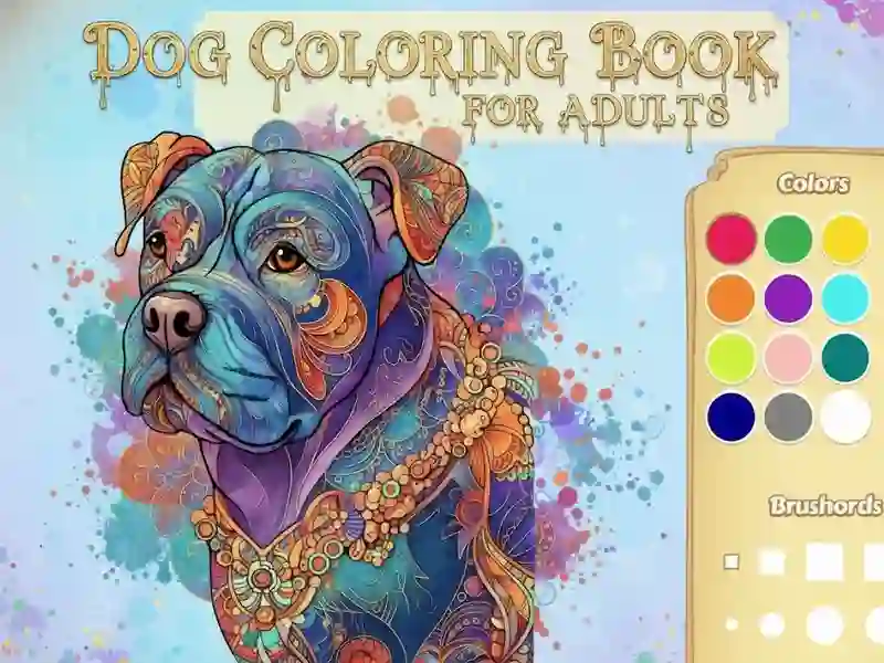 Jeu Livre de coloriage de chiens pour adultes en ligne