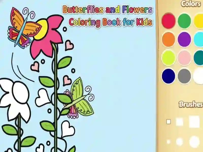 Jeu Livre de coloriage de papillons et de fleurs pour les enfants en ligne Jeu Livre de coloriage de papillons et de fleurs pour les enfants en ligne