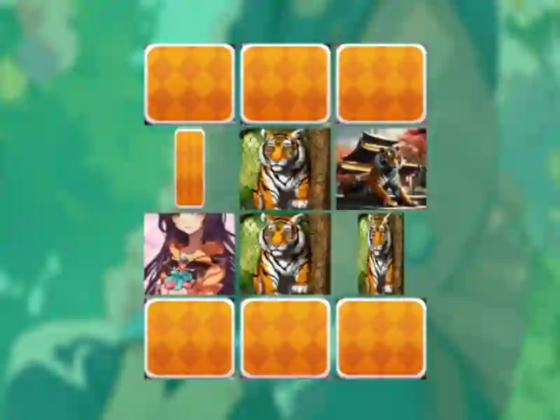 Jeu Match de mémoire de tigre anime en ligne