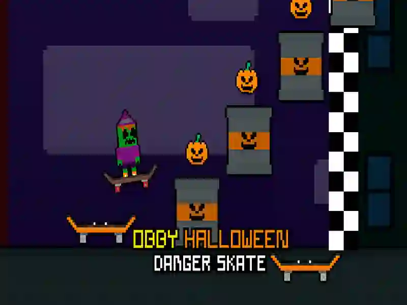 Jeu OBBY Halloween Danger Skate en ligne