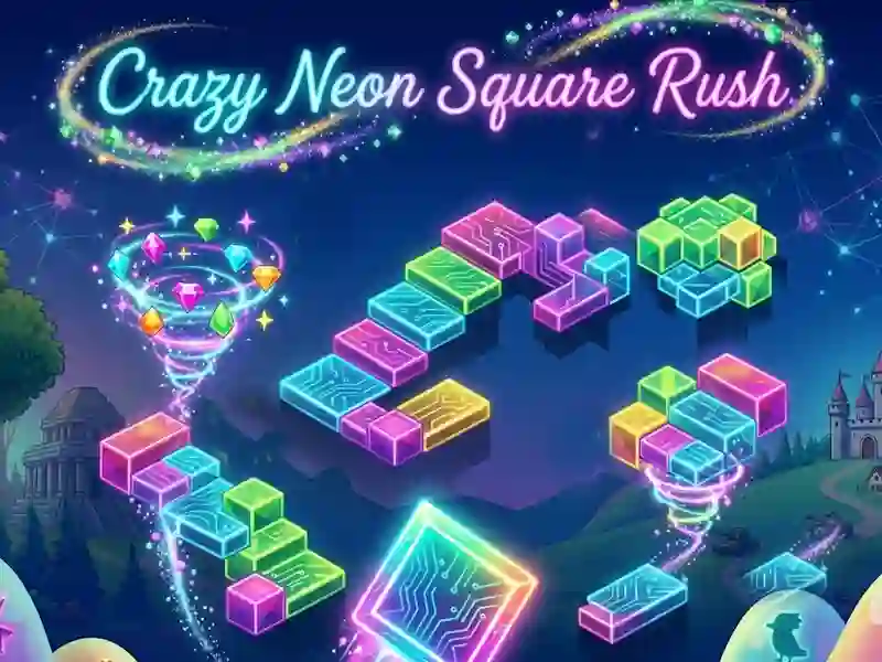 Jeu Rush fou au néon carré en ligne