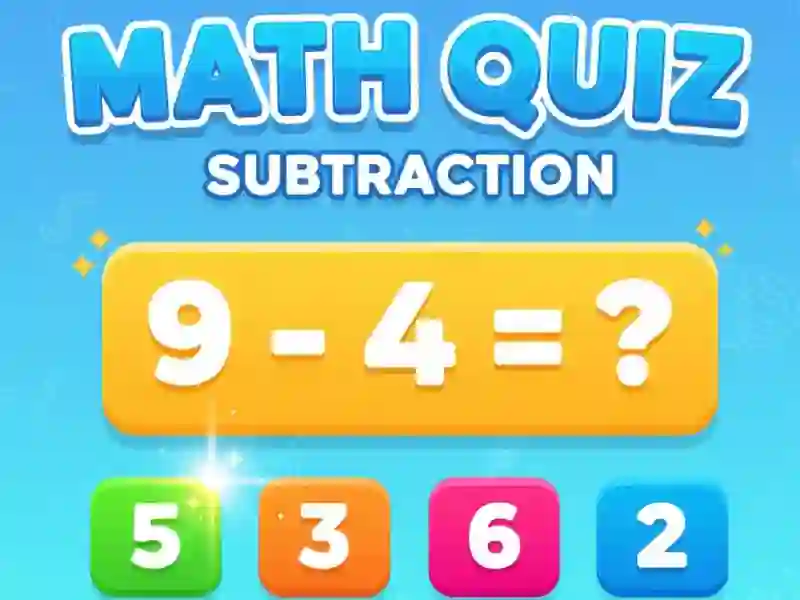 Jeu Quiz mathématique — Soustraction en ligne