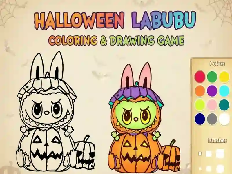 Jeu Jeu de coloriage et de dessin Halloween Labubu en ligne