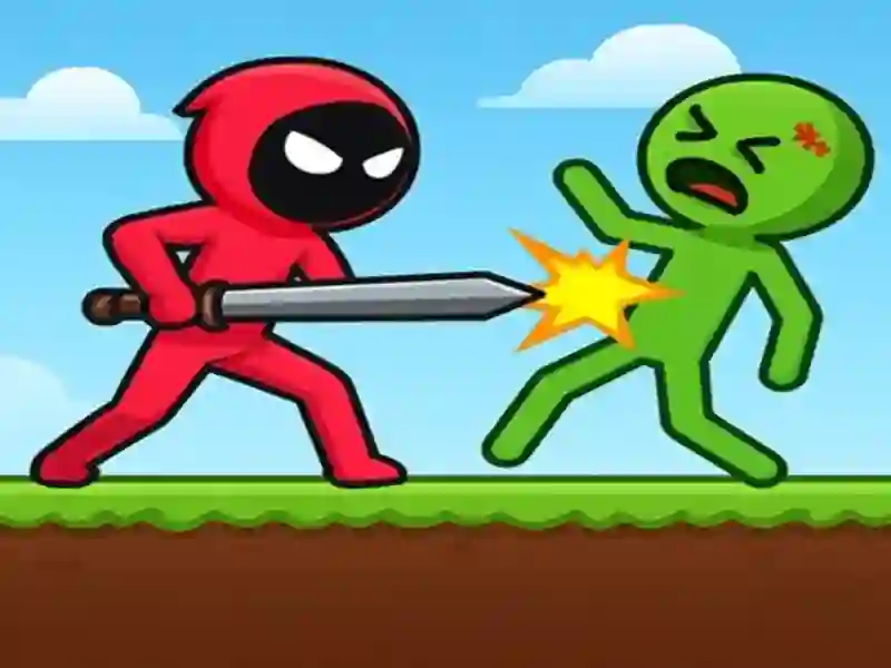 Jeu Stickman rouge contre l'école des monstres en ligne