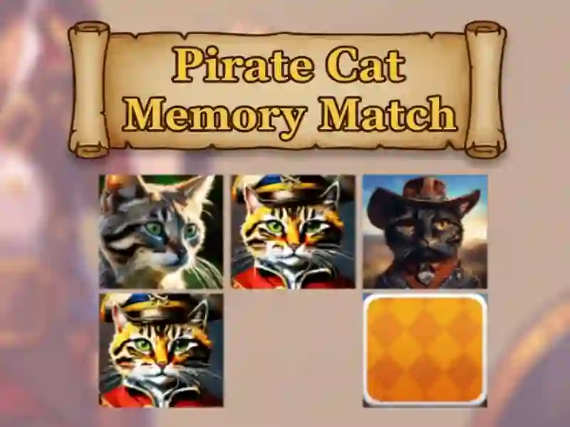 Jeu Match de mémoire de chat pirate en ligne
