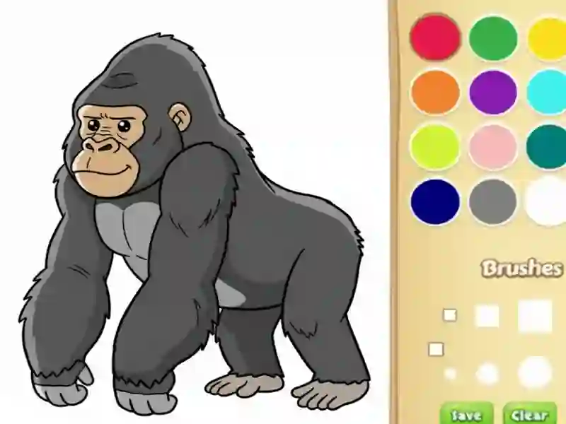 Jeu Livre de coloriage gorille pour les enfants en ligne