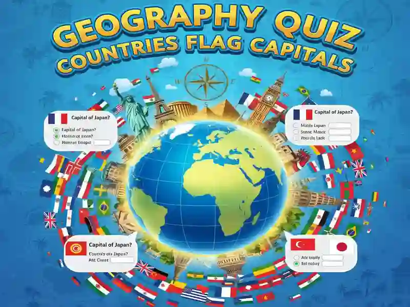 Jeu Quiz de géographie Pays Drapeau Capitales en ligne