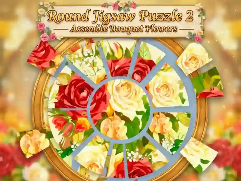Jeu Puzzle rond 2 — Assembler des fleurs de bouquet en ligne