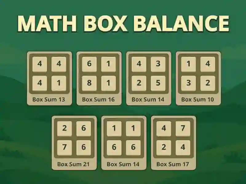 Jeu Balance des boîtes de mathématiques en ligne Jeu Balance des boîtes de mathématiques en ligne