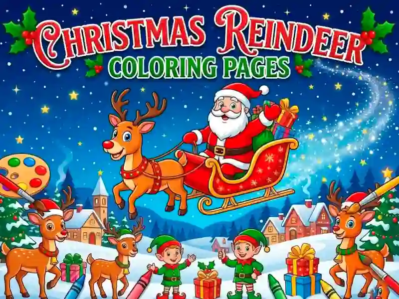 Jeu Coloriages de rennes de Noël en ligne