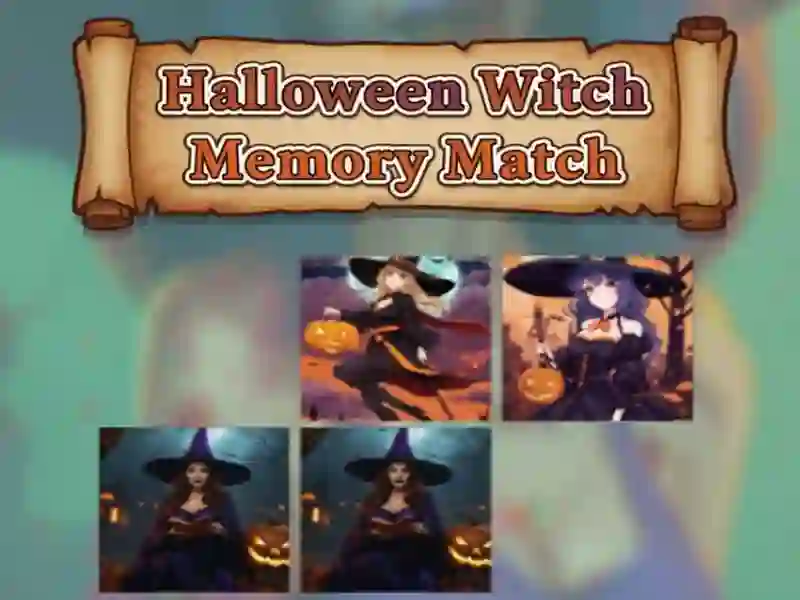 Jeu Match de mémoire de sorcière d'Halloween en ligne