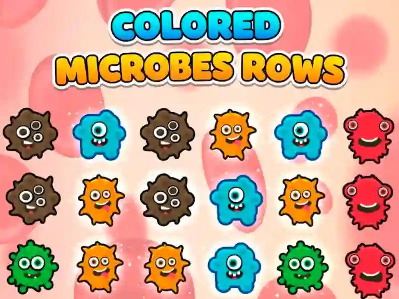 Jeu Rangées de microbes colorés en ligne