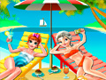 Jeu Selfie Plage d'Elsa et Anna en ligne