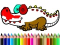 Jeu Retour à l'école : Coloration d'alligator en ligne