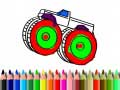 Jeu Retour à l'école : coloriage de monster trucks en ligne