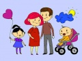 Jeu Livre de coloriage Famille Heureuse en ligne