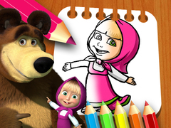 Jeu Livre de coloriage Masha et Michka en ligne