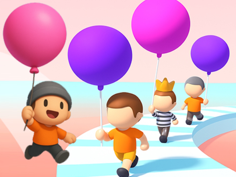 Jeu Les héros du ballon courent et se lèvent en ligne