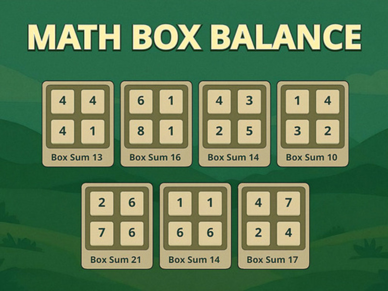 Jeu Balance des boîtes de mathématiques en ligne