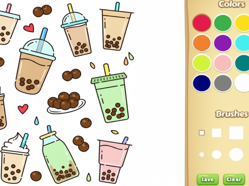 Jeu Livre de coloriage Boba mignon pour les enfants en ligne