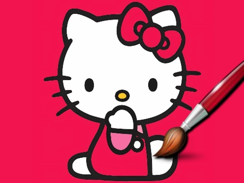 Jeu Kitty coloriage facile en ligne